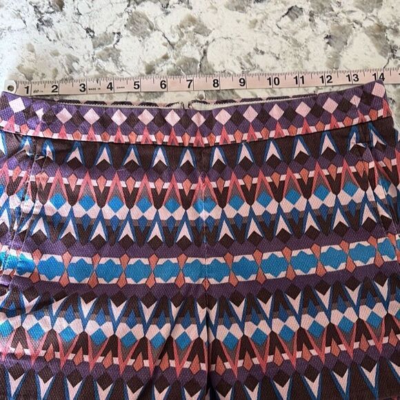 J Crew tribal aztec print boardwalk shorts Sz 0 - Picture 6 of 8
